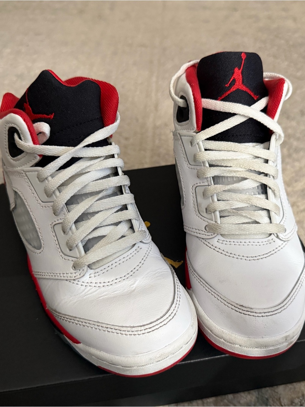 Jordan White, Black and Red High-Top Sneakers